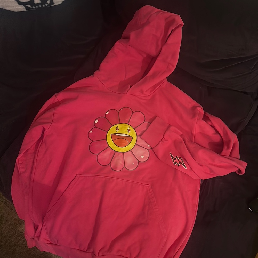 J Balvin x Takashi Murakami Flower size Large Pink Hoodie